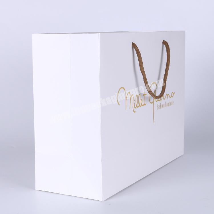 Many Years Factory Custom Printed White Boutique Clothes Retail Shopping Packaging Paper Bags