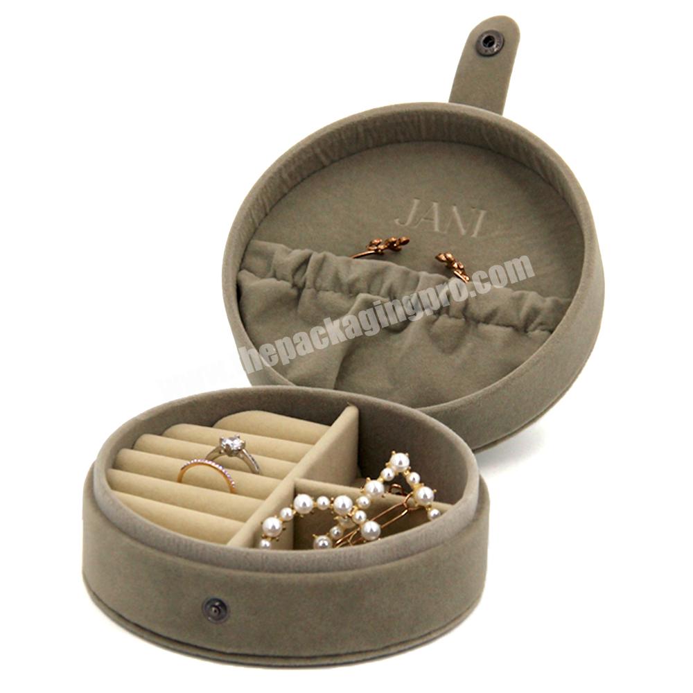 Mini jewelry organizer box custom logo luxury travel leather jewelry box travel vegan leather jewelry traveling box