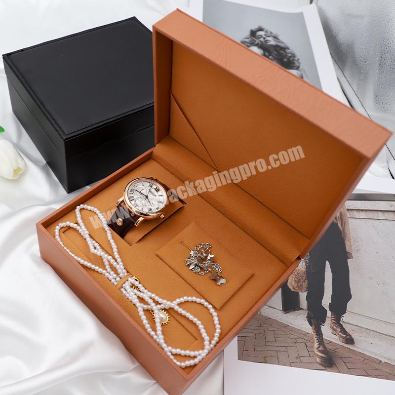 New Arrivals Professional PU Leather Bracelet Display Organizer Packaging Case Business Watch Jewelry Gift Box With Pillow