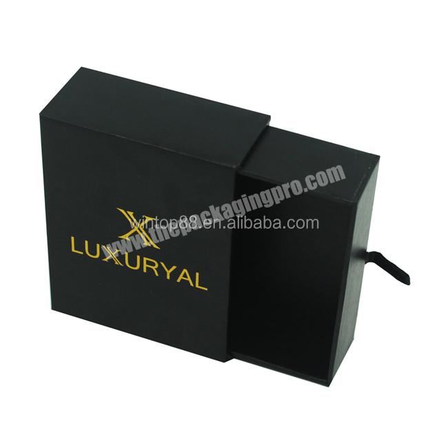 New Matt Rigid Jewelry Gift Wholesale Black Drawer Box