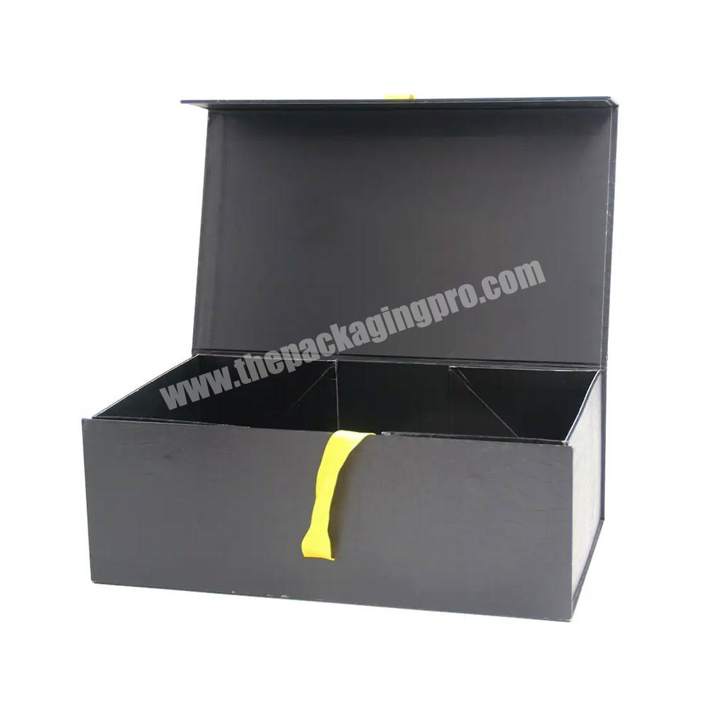 New design folding paper jewelry box cardboard magnetic foldable folding gift box clothing carton folding magnetic gift box