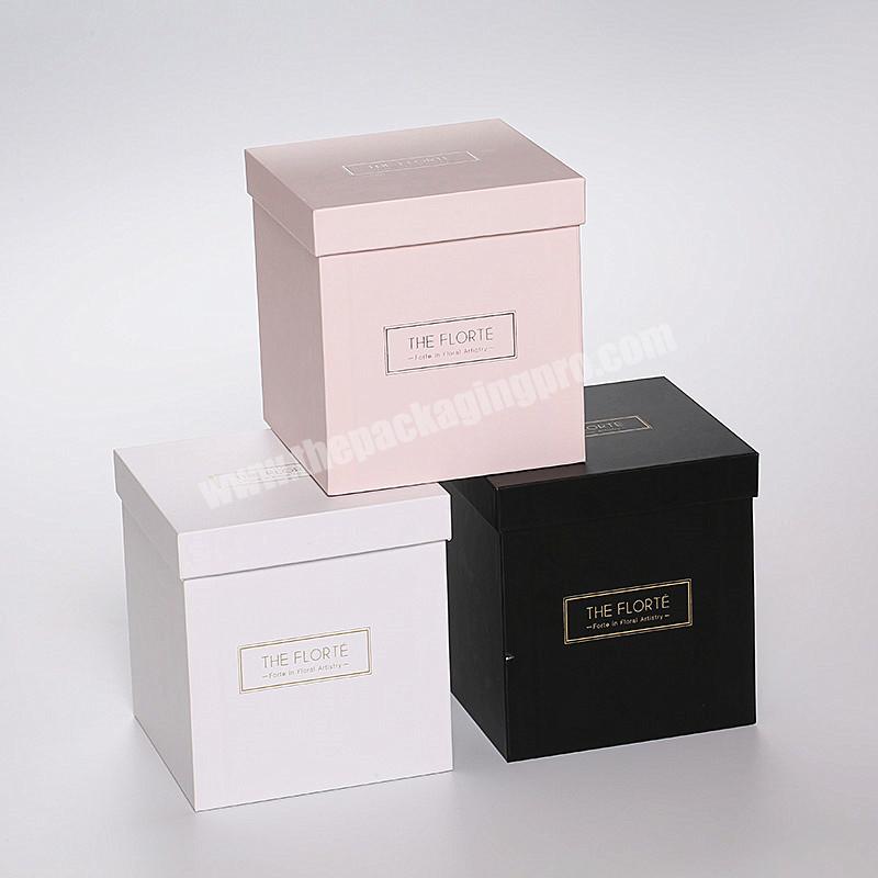 OEM Factory Luxury Rose Perfume Flower Packaging Boxes Cardboard Square Gift Box for Watch and Necklace Jewelry Package