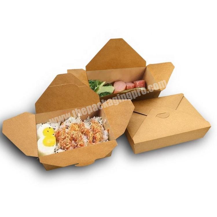 Pack Lunch Disposable Packaging Biodegradable Take Out Away Salad Kraft Paper Box