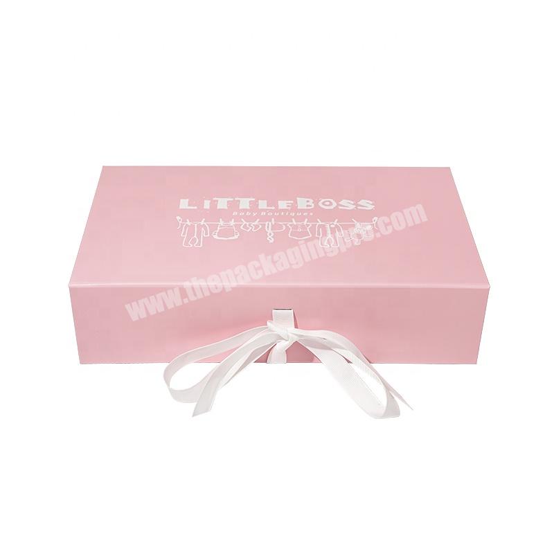 Paper Box Wholesale Custom Large Luxury Handbag Packaging Magnetic Folding Gift Box Packing with Ribbon Handles