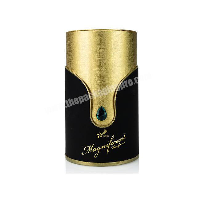 Paper Round Tube Packaging Special Design Cylinder Box for Perfume Gold Custom Luxury Rigid Boxes Paperboard 4C Printing Accept