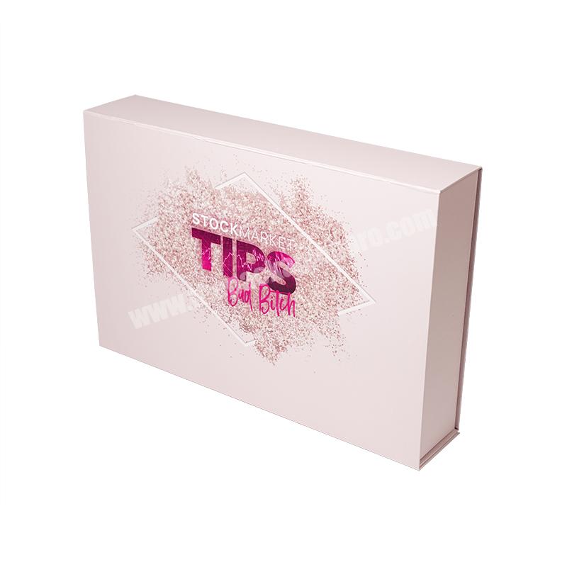 Personalize Custom Logo Design Packaging Cardboard Rigid Box Magnetic Gold Foil Gift Box For Clothing