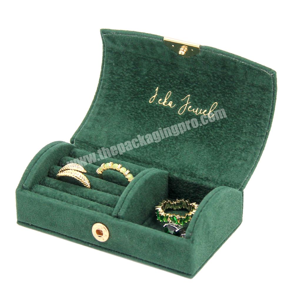 Personalized cardboard jewelry box packaging set necklace ring packaging jewelry box with pouch custom logo jewelry velvet box