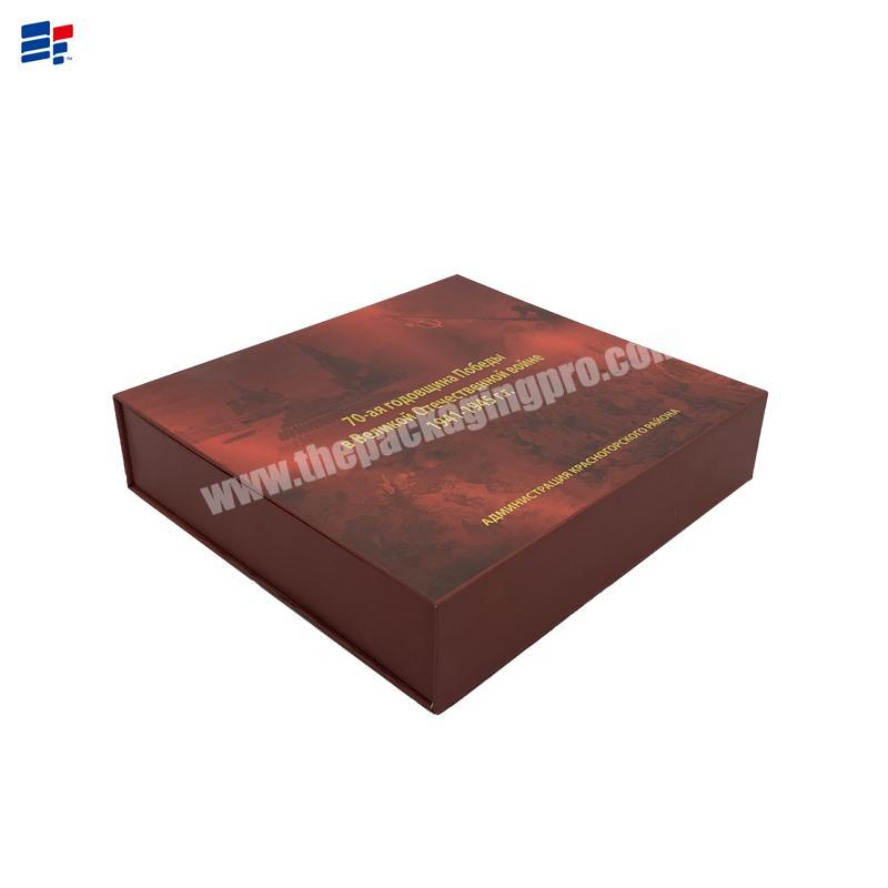Personalized custom logo Printed luxury rigid cardboard paper packaging magnetic book shape gift box