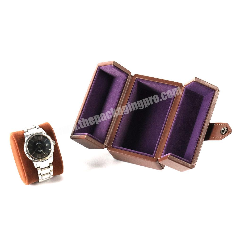 Personalized luxury genuine leather jewelry watches box fashion gift leather watch box for man travel watch single storage box