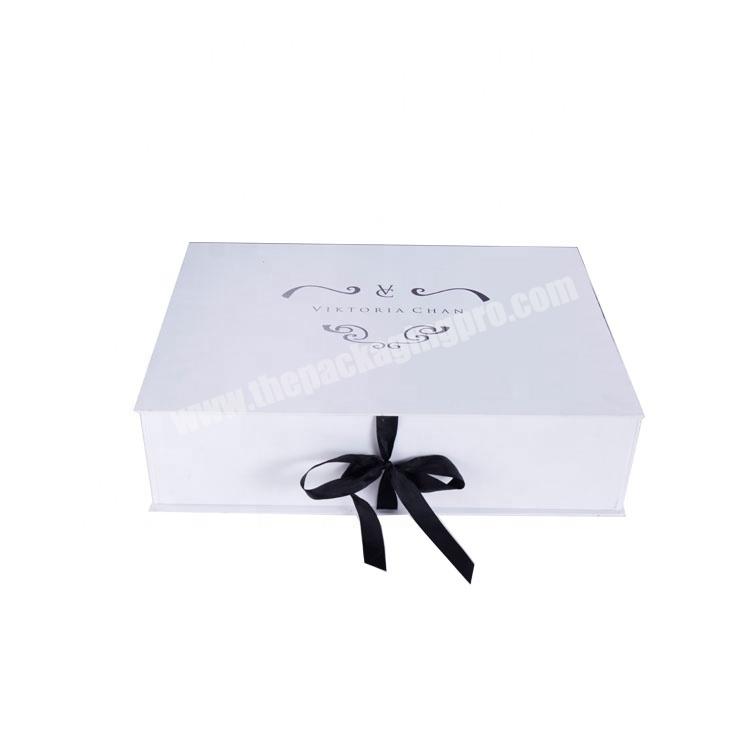 Phone Case Packaging white rigid box with ribbon  Logo with Gold or Silver Hot Stamping Paper Packaging for Gift Boxes