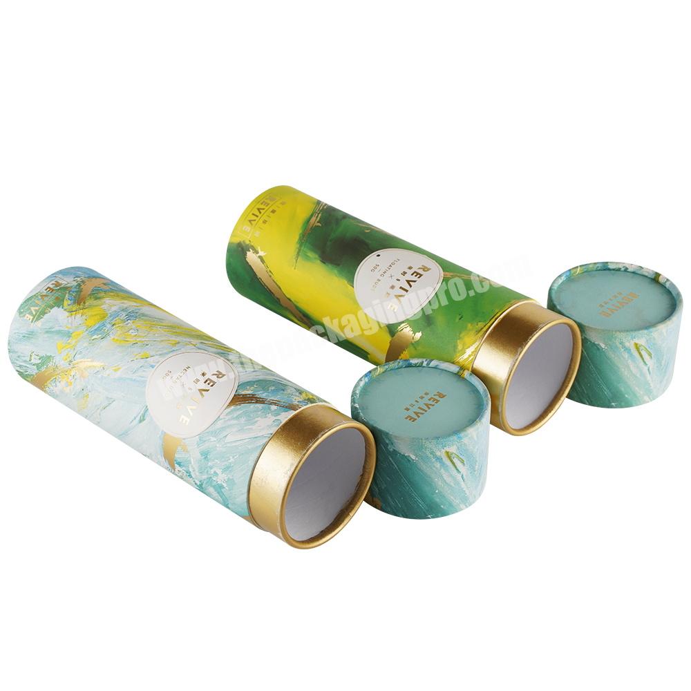 Printed mailing Biodegradable Lip Balmlip Gloss Push Up paper tube cylinder cosmetic packaging