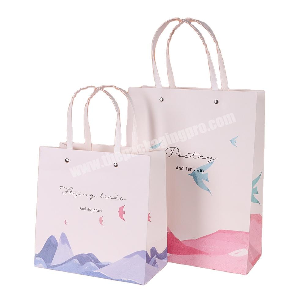 Promotional Boutique Thank You Folding Custom Paper Packaging Gift Bag For Clothes