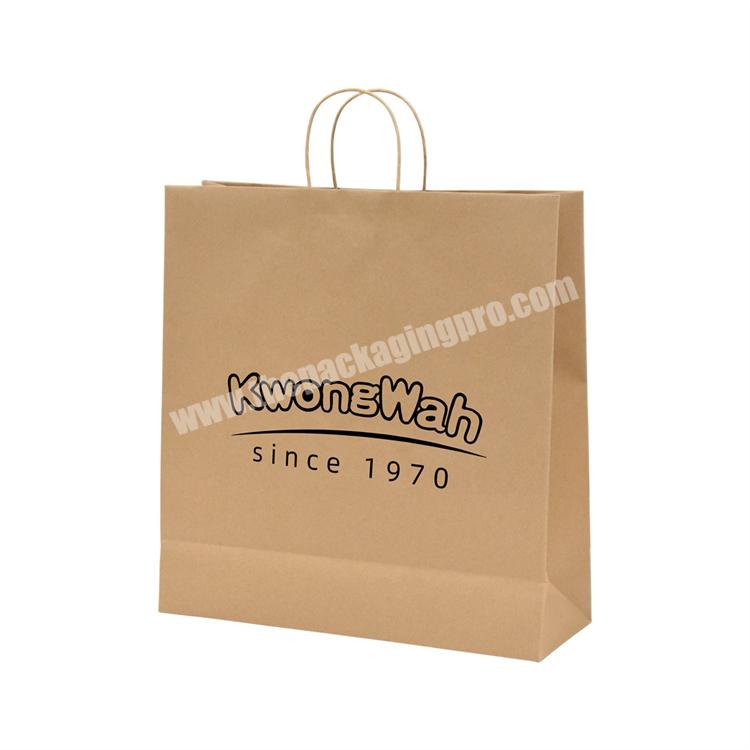 Quick Delivery White Brown Branded Twisted Handle Gift Craft Packaging Shopping Carrier Kraft Paper Bag