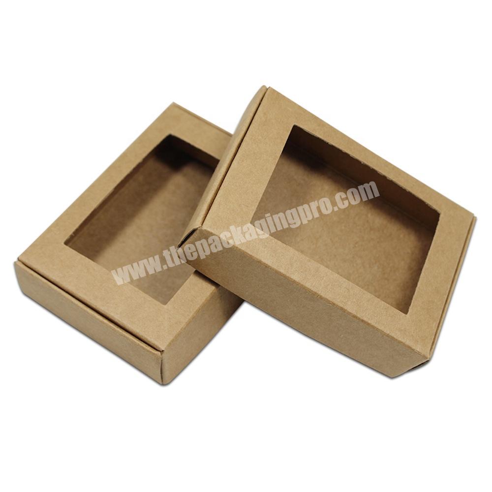 Real Factory Price Custom Logo Printed Recycled Kraft Paper Packaging Gift Box With Clear Window