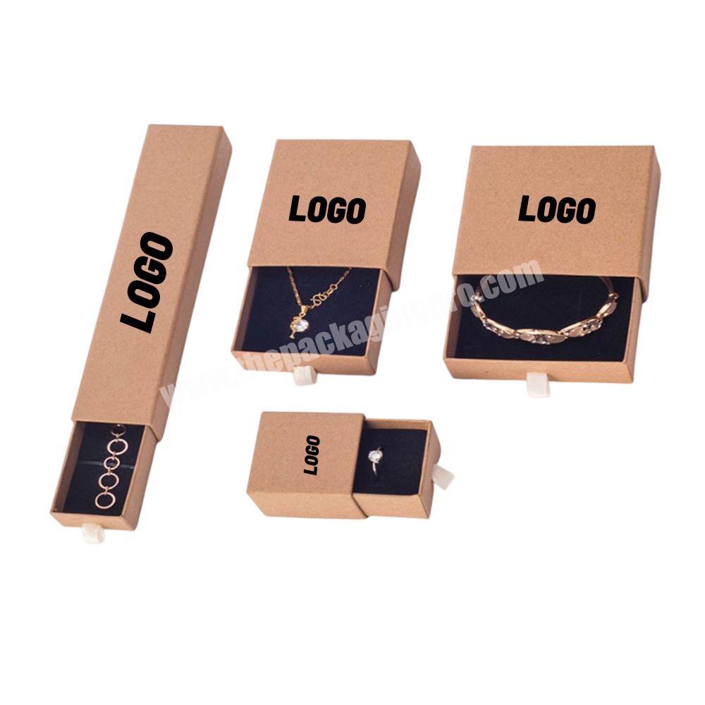 Recyclable Custom Logo Brown Kraft Paper Rigid Cardboard Sliding Drawer Gift Packaging Box