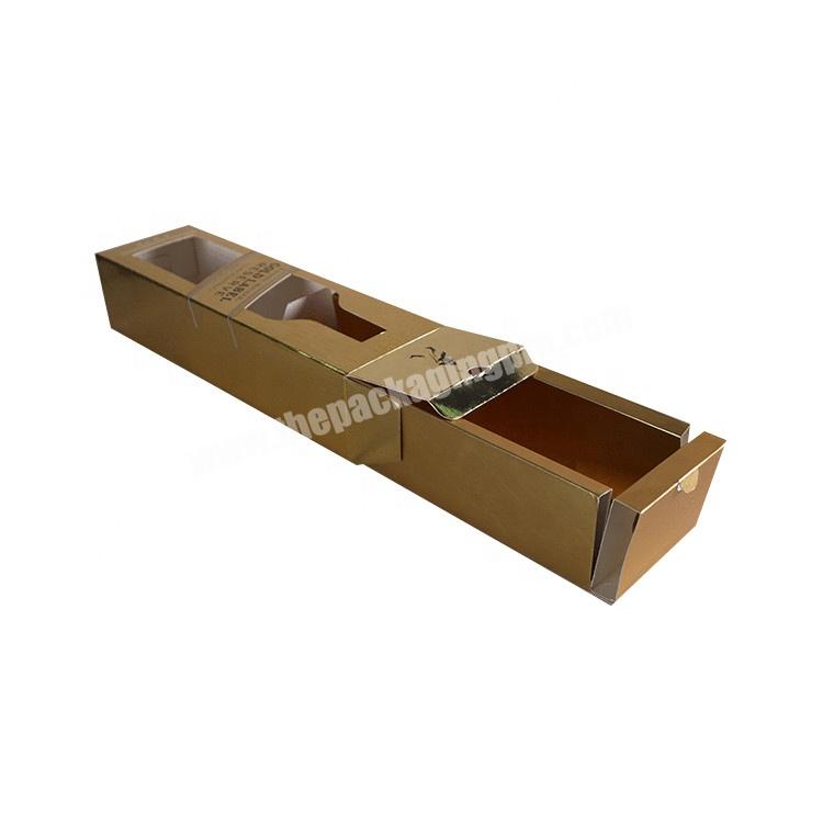 Recyclable custom cardboard glass beer wine  bottle book packaging box for band brown gift
