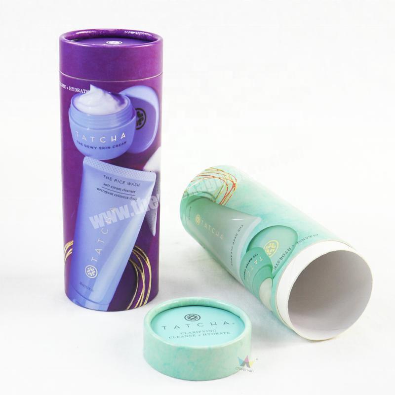 Recycled Cylinder Gift Round Box Design Custom Cardboard Cosmetic Packaging Paper Tube