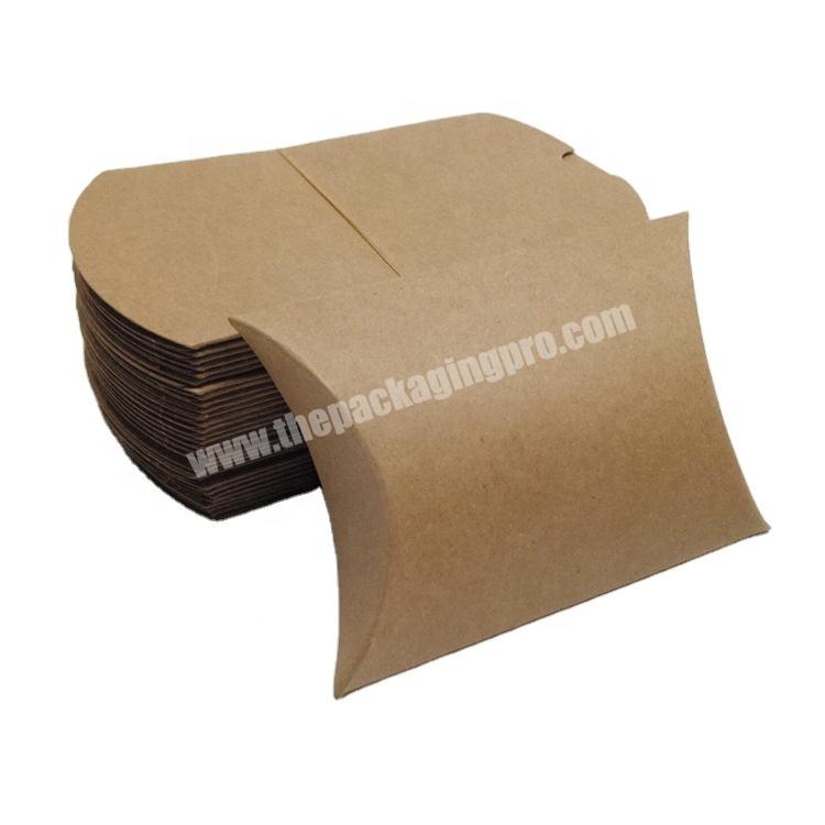 Recycled Kraft Paper Pillow Shaped Boxes Hair Accessories Custom Logo Printed