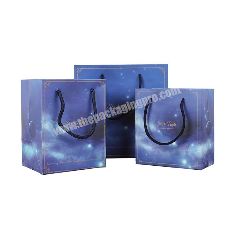 Royal Blue Paper Tote Custom Gift Bags Craft Candy Paper Bags Dark Blue