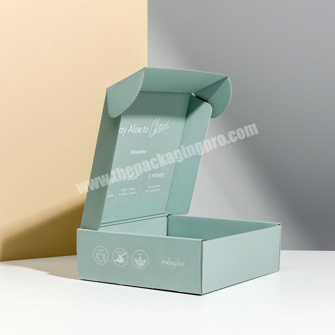 Small Kraft Plain Printed Carton Packaging Shipper Black Corrugated Box Eco Clothing Jewellery Teal Long Mailing Mailer Box