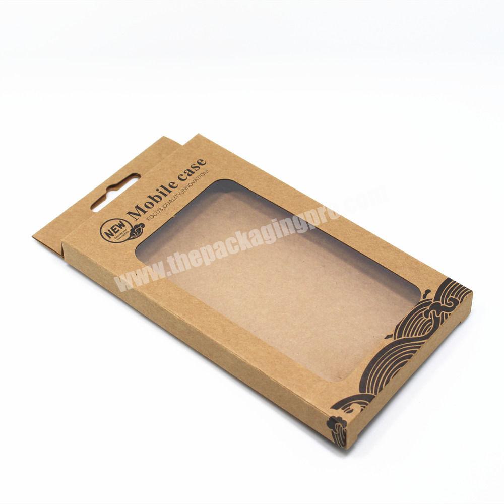 Smartphone Case Packaging Box Custom Mobile Phone Case Kraft Paper Box with PVC Window Coated Paper Handmade Folders JINYIDA