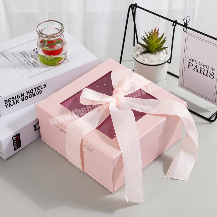 Transparent window box custom world cover gift packaging box custom cosmetics universal square gift box