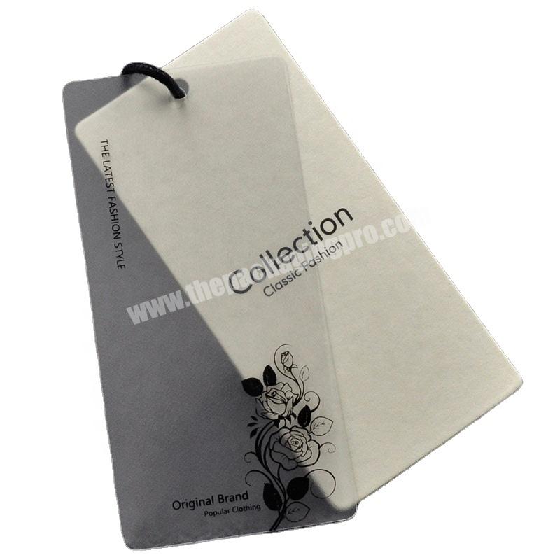 White Recycled Tags Printed Model Garment Clear Transparent PVC Plastic Hangtags for Clothing