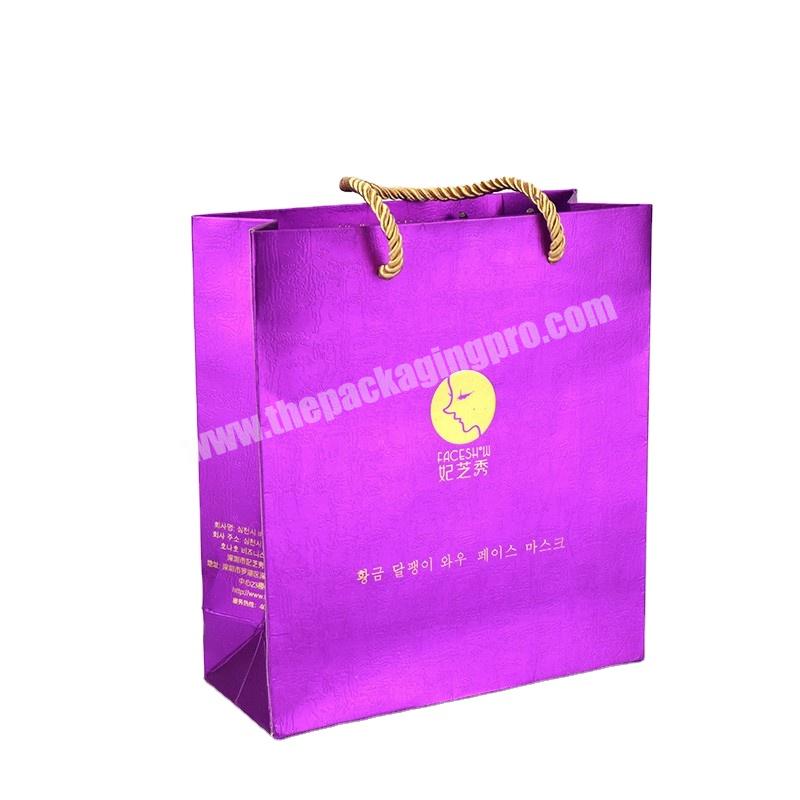 Wholesale Custom Logo Cardboard Packaging White Black Luxury Gift Shopping Cosmetic Paper Bag With Handles