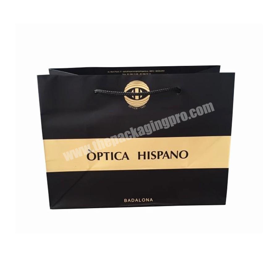 Wholesale Custom Logo Luxury Black Shopping Bag Reusable Packaging Printed Thank You Paper Gift Bags With Ribbon Handles