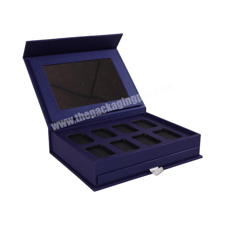 Wholesale Custom Logo Magnetic Empty Eye Shadow Palette Box Packaging Recyclable Paper Box For Cosmetic