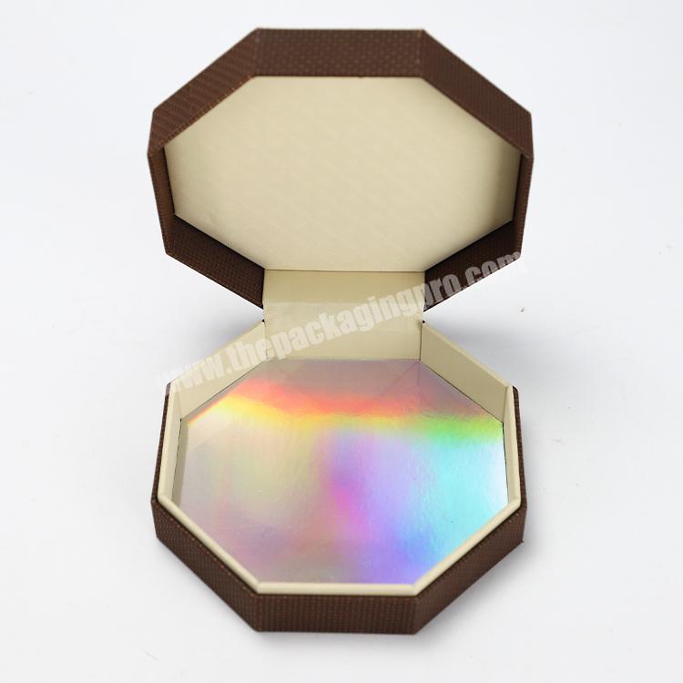 Wholesale Custom Octagon Shaped Design Flip Top Rigid Luxury Cardboard Perfume Box Products Paper Box