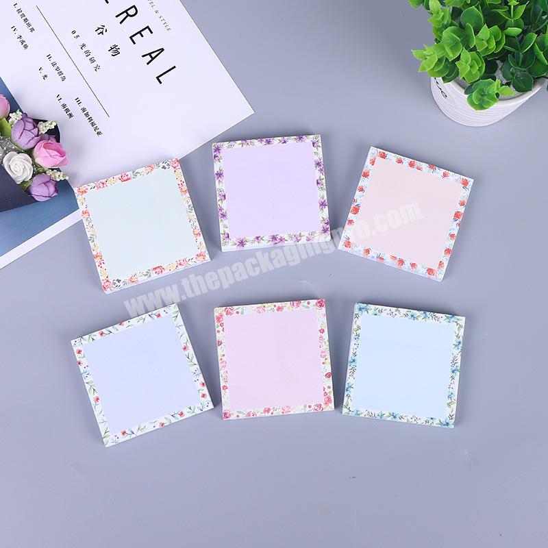 Wholesale Custom Printed Sticky Note Kawaii 3*3 Inches School Supplier Memo Pad with Logo Notepad