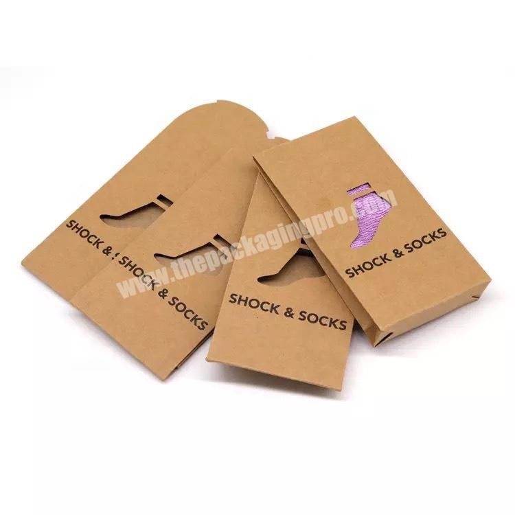 Wholesale Eco Friendly Envelope Custom Logo Brown Kraft Paper Sock Box Craft Sock Packaging With Window