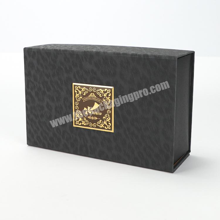 Wholesale Eco Friendly Leopard Print Folding Box Wig Wedding Cosmetic Jewelry Gift Magnetic Jolly Packaging Paper Boxes With Lid
