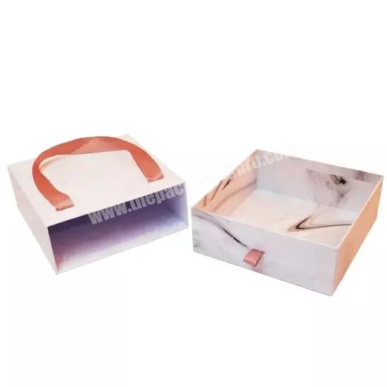 Wholesale Sweet Candy Empty Wedding Sliding Gift Box Pink Luxury Clothing Packaging Drawer Box With Handle