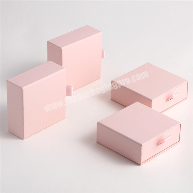 Wholesale White Kraft Thin Portable Drawer Jewelry Paper Box Custom For Packaging Small Jewelry
