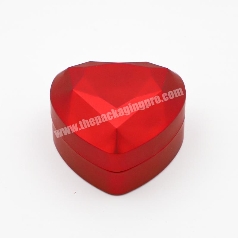Wholesale box with custom logo for led light luxury wedding jewellery heart red proposal ring gift jewelry box packaging