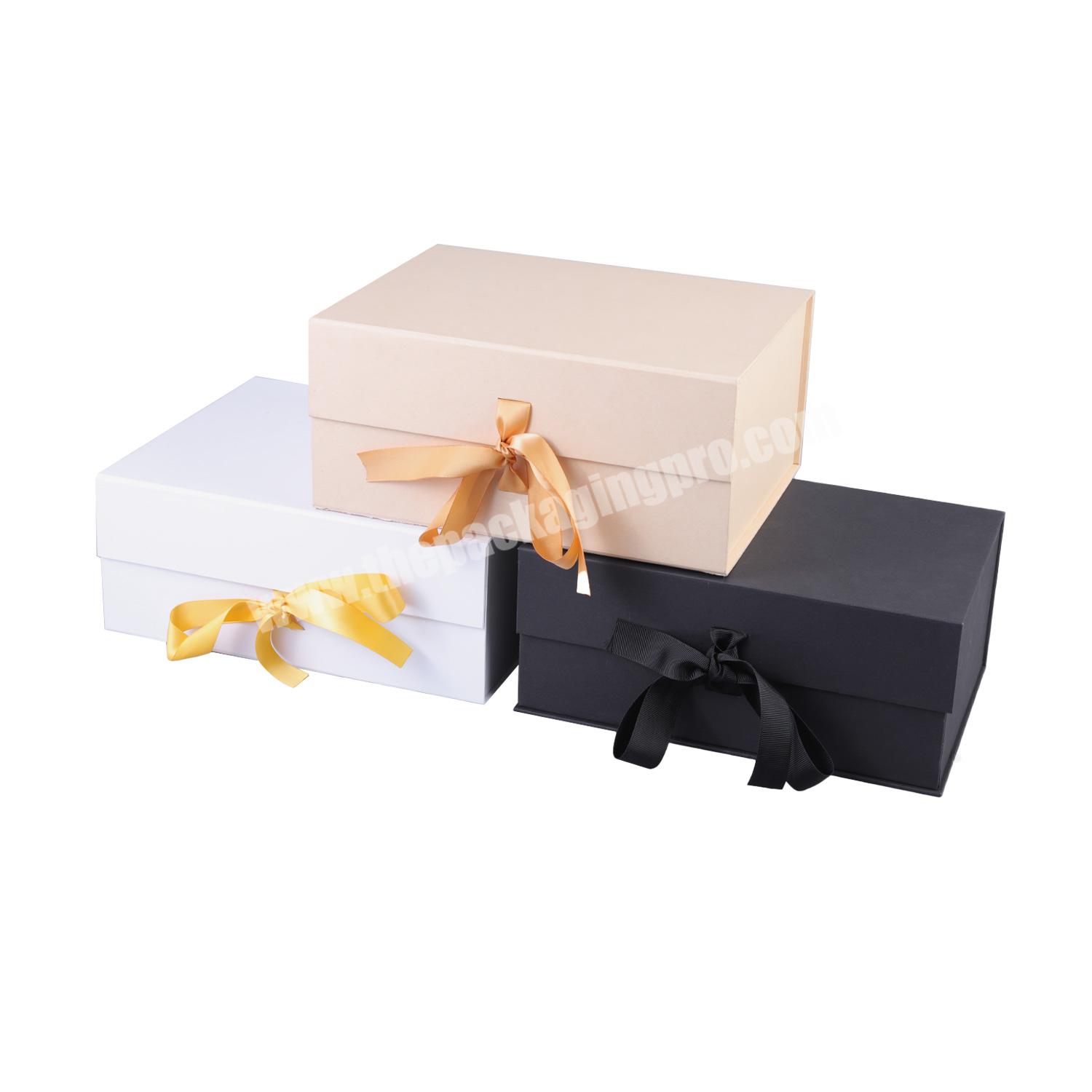 Wholesale custom fancy dress T shirt ribbons paper packing boxes clothes magnetic folding paper gift box with lid