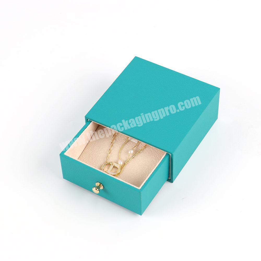 Wholesale price luxury jewelry packaging drawer gift box craft paper jewelry storage box with velvet insert for necklace