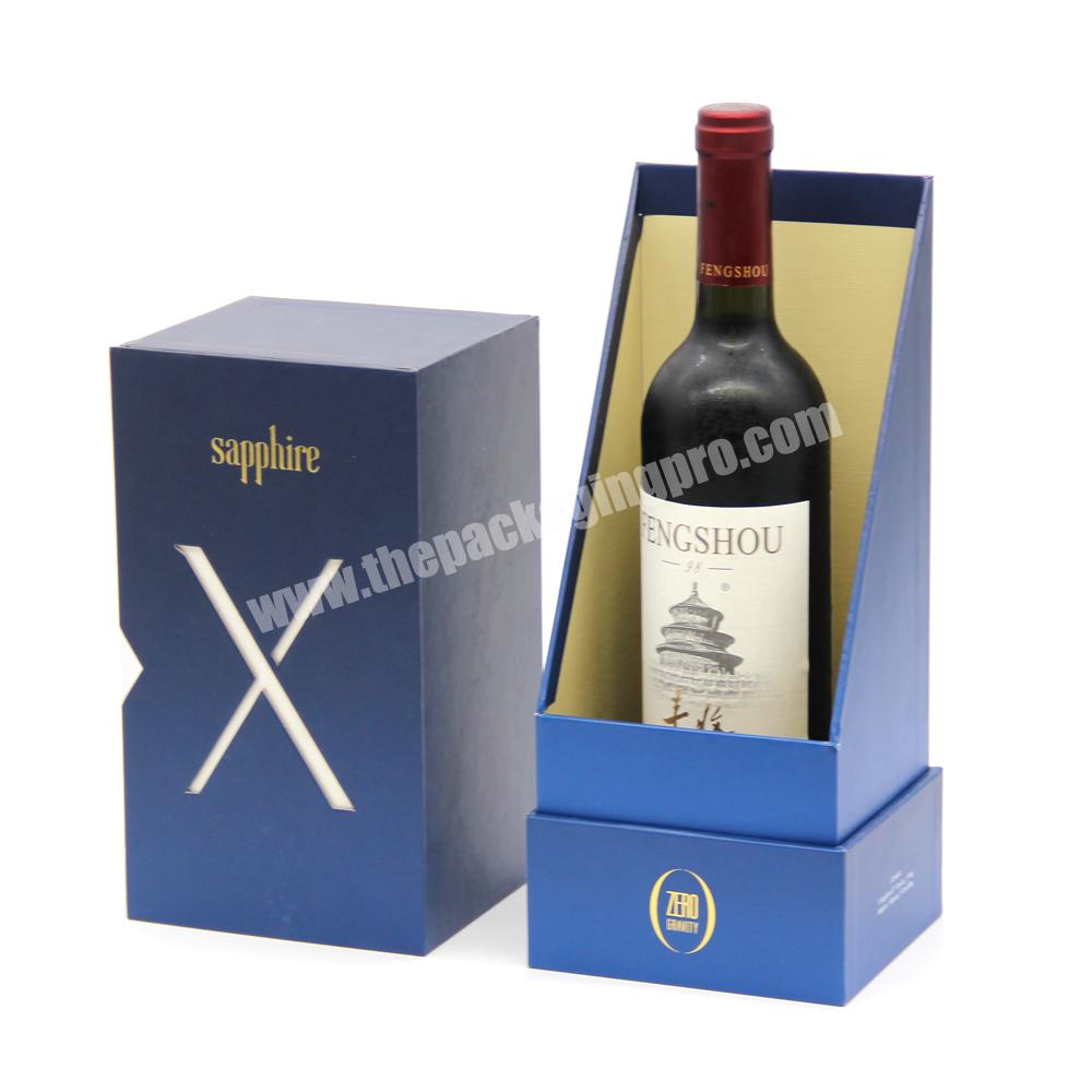 Wine gift set box with logo packaging paper for shipping bottle box custom wine accessories packaging folding cardboard wine box