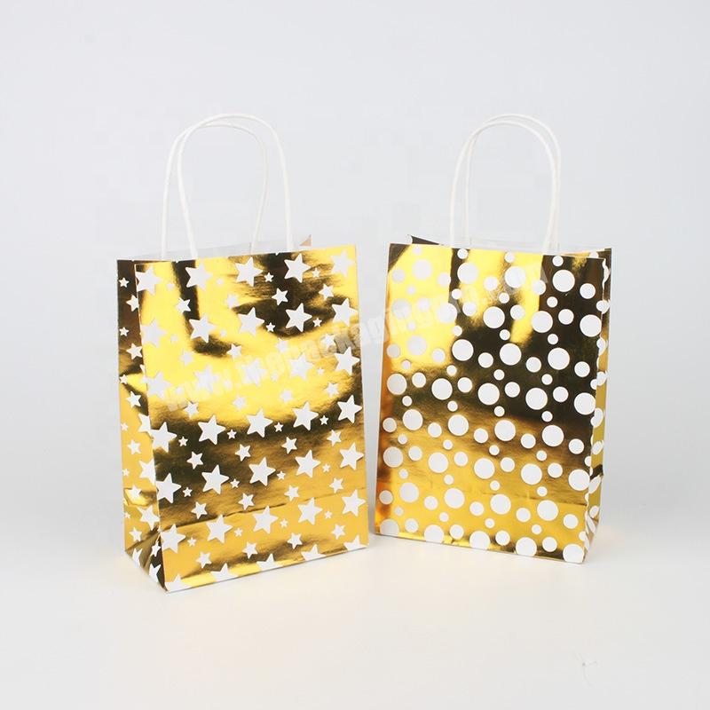 Yiwu Ming Huang Wholesale Gold Foil White Craft Bags Black Cheap Kraft Paper Bag With Logo