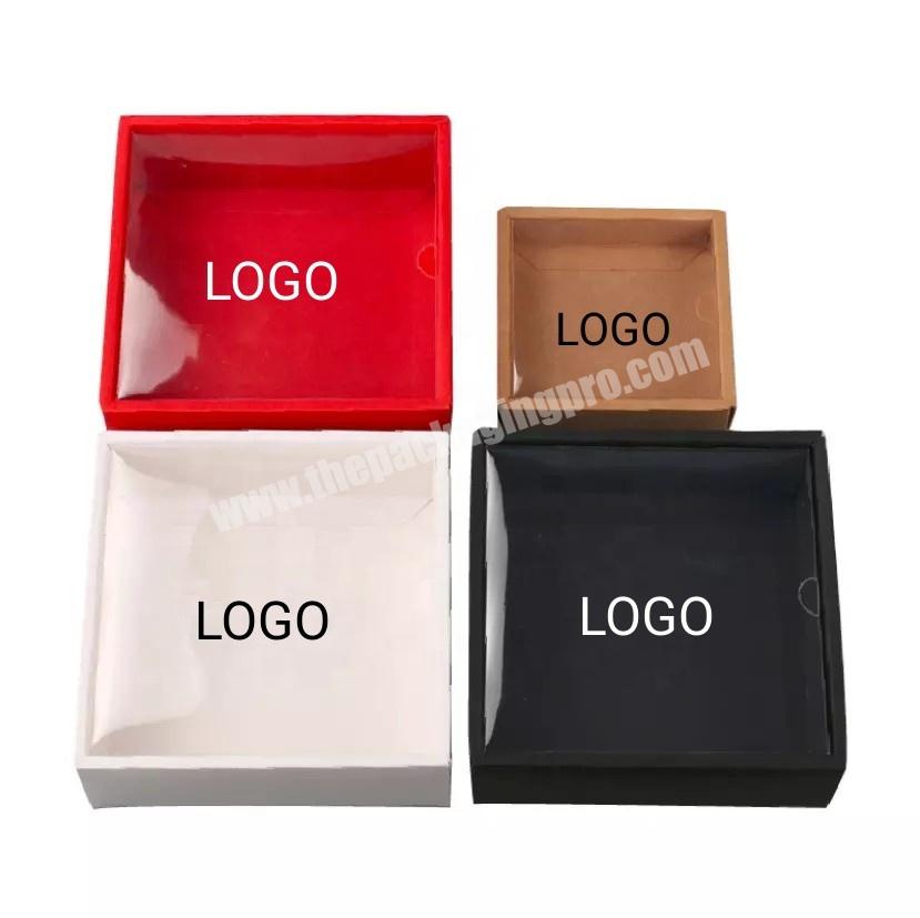 Yiwu PET Sliding Drawer Kraft Paper Packaging Square Soap Clear PVC Lid Gift Boxes With Window