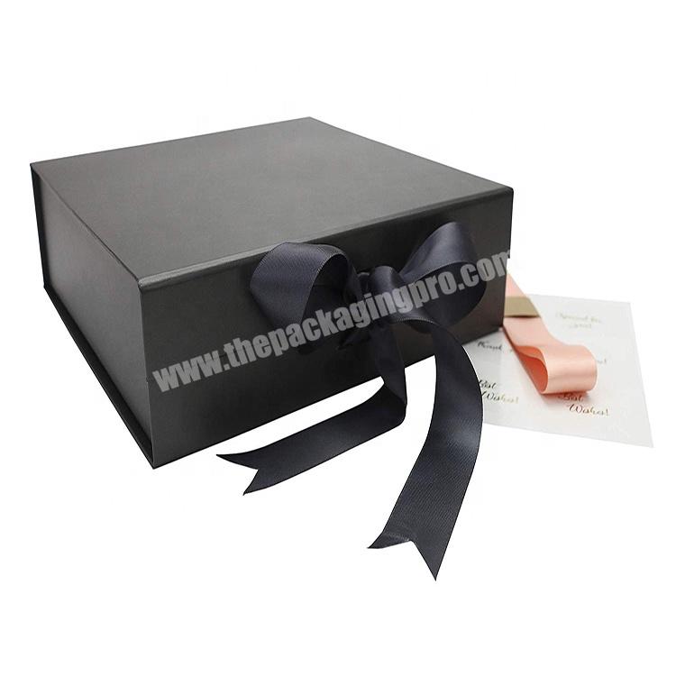 custom black foldable branded clothing packaging gift boxes for present wholesale magnetic paper wedding gift boxes for gifts