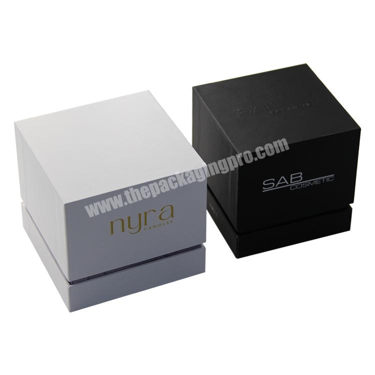 custom black square premium christmas candles in gift box luxury paper packing 8oz candle packaging box for candle jar