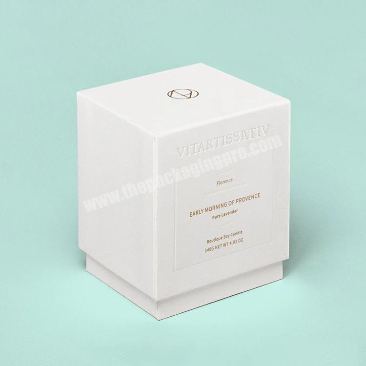 custom empty design logo scented candle gift paper box luxury black cardboard candle box packaging with logo