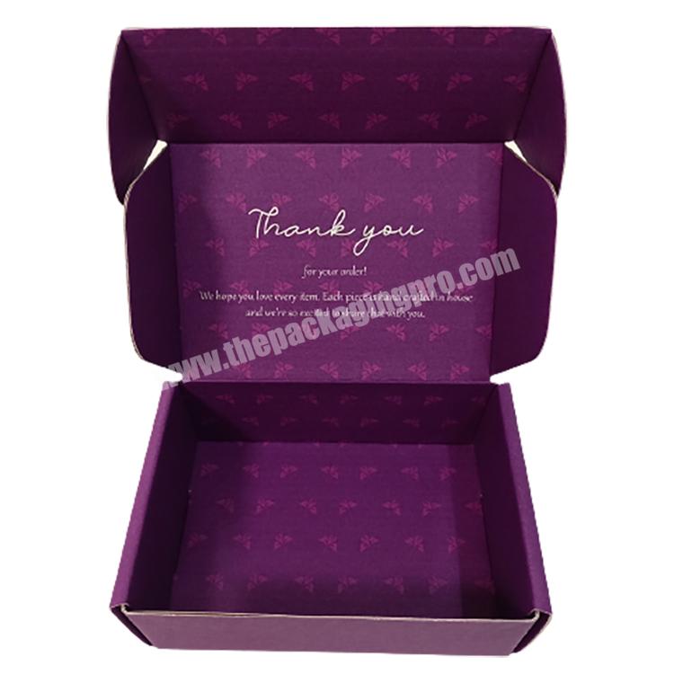 custom logo cardboard mailer folding gift garment box paper printed unique purple corrugated shipping hellofresh box