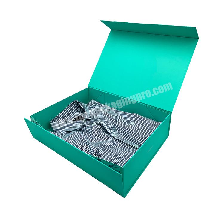custom logo cute apparel folding gift paper box wedding souvenir square blue magnetic shipping gift box for packaging