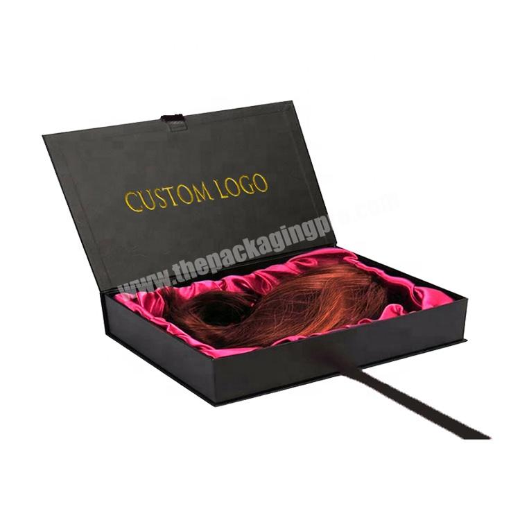 custom logo good price luxury insert wig hair extension cardboard paper packaging gift box with logo