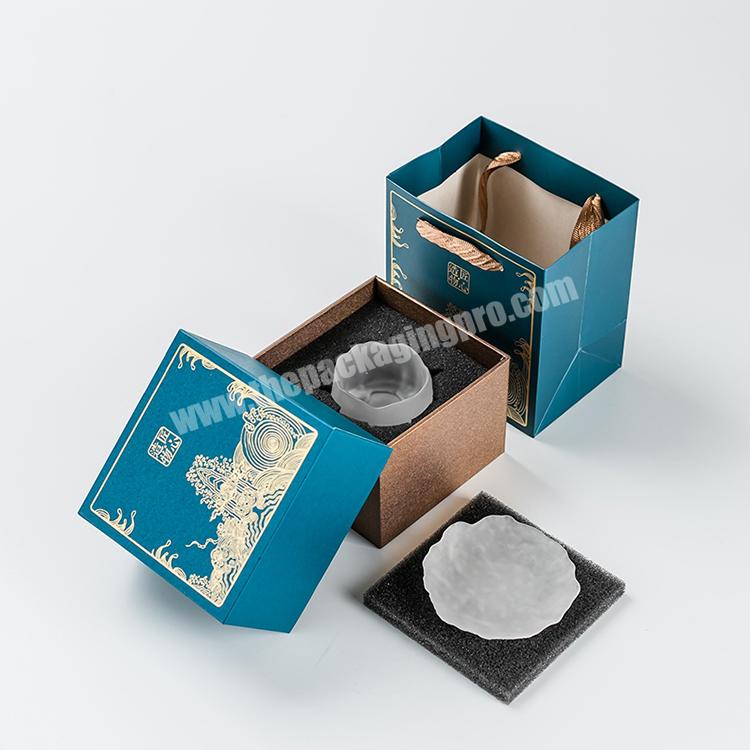 custom logo paper ceramic cups packaging mug set gift box with foam