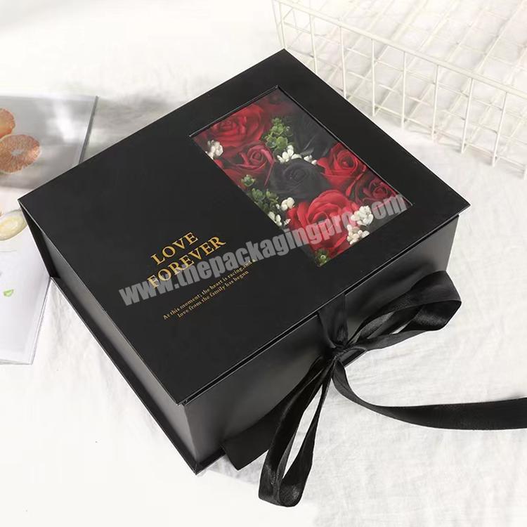 custom logo paper magnetic color ribbon garment apparel clothing packaging box for gift